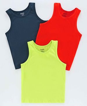 Pine Kids Sleeveless Anti Microbial and Biowash Vest Pack of 3 - Orange