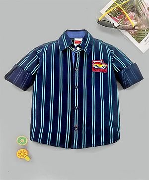 Babyhug Full Sleeves Shirt Striped - Navy