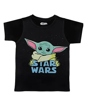 Disney By Crossroads Half Sleeves Star Wars Graphic Print T-Shirt - Black