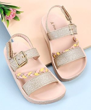 Pine Kids  Party Wear Sandals With Dual Velcro Closure - Cream