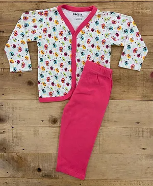 Berrytree Organic Cotton Night Suit Girls: Pink Giraffe