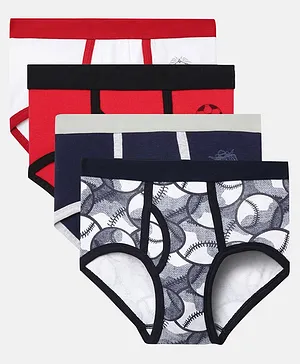 MTB Printed & Solid Pack Of 4 Briefs - Multicolor