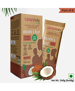 LittleVeda Post Birth Panjeeri Coconut Nutritional Bars Pack of 6 - 40 grams each