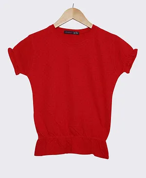 Ziama Short Sleeves Solid Top - Red