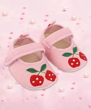 Coco Candy Strawberry Patch Booties - Pink