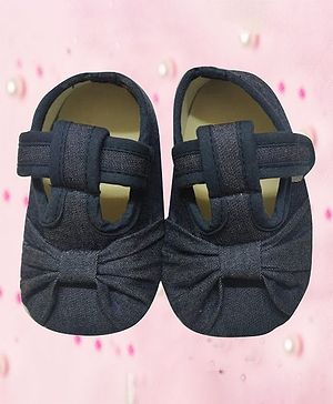 Coco Candy Bow Design Booties - Dark Blue