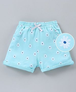 Pine kids Mid Thigh Shorts Floral Print - Blue