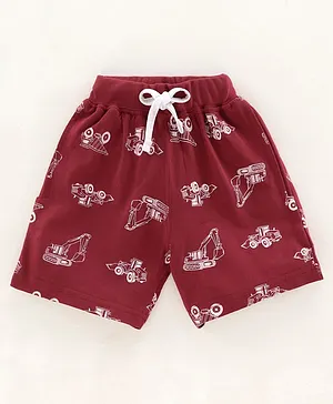 Fido Shorts Vehicle Print - Red