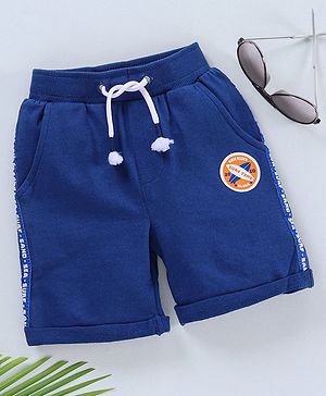Babyhug Cotton Shorts HD Surfing Print - Blue