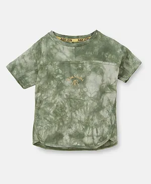 Angel & Rocket Half Sleeves Printed T-Shirt - Green