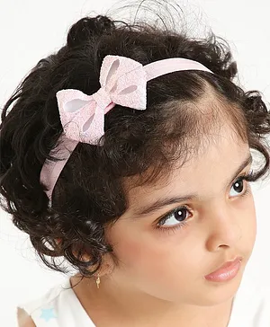 Aye Candy Glitter Bow Headband - Light Pink
