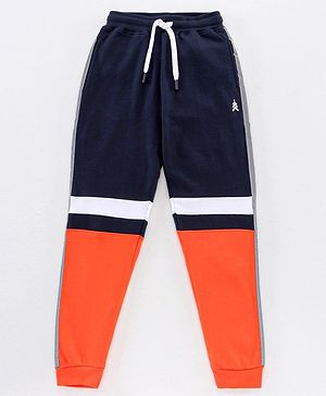 Pine Kids Full Length Bio Washed Lounge Pant - Orange & Blue