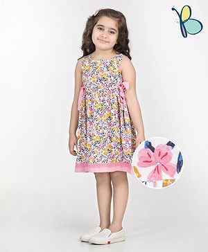 Hola Bonita Sleeveless Frock Floral Print - Multicolour