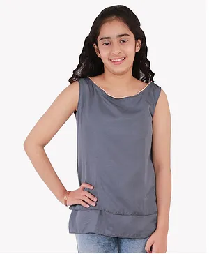 Chipbeys Sleeveless Solid Color Top - Dark Grey