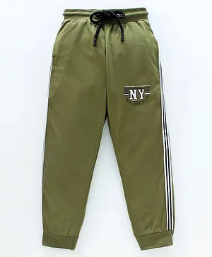 Stupid Cupid Solid Full Length Joggers - Green