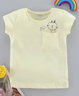 Fox Baby Short Sleeves Tee Bunny Print - White