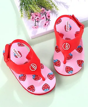 Babyoye Flip Flops Strawberry Print - Pink