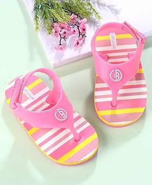 Babyoye Stripe Flip Flops - Pink White