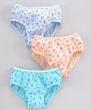 Chicita Panties Star Print Pack of 3 - Blue Peach