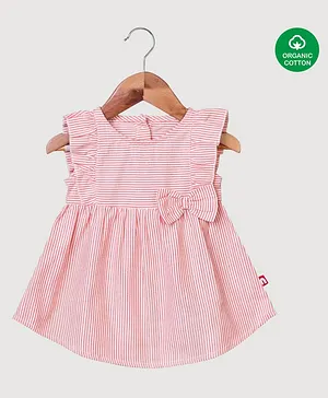 Nino Bambino 100% Organic Cotton Striped Dress - Pink