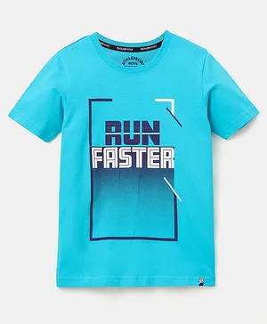 Jockey Half Sleeves Tee Text Print - Blue