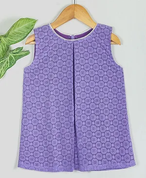 Tangerine Closet Sleeveless Embroidery Detailed  A Line Lace Dress - Mauve