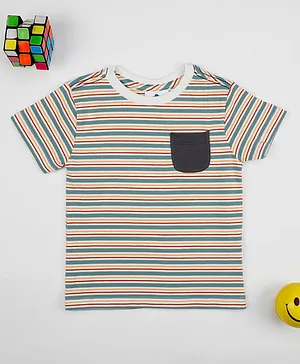Little Jump Short Sleeves Striped Tee - Multi Color