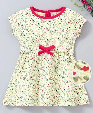 Baby Naturelle & Me Short Sleeves Frock Printed - Yellow