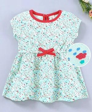 Baby Naturelle & Me Short Sleeves Frock Printed - Green