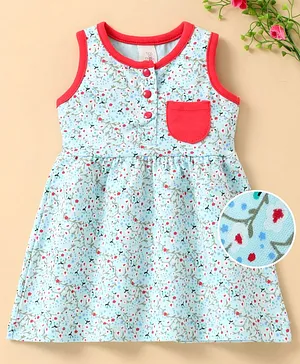 Baby Naturelle & Me Sleeveless Frock Floral Print - Blue