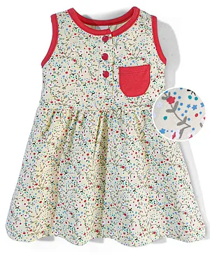 Baby Naturelle & Me Sleeveless Frock Floral Print - Yellow