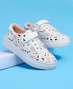 Pine Kids Printed Casual Shoes - White