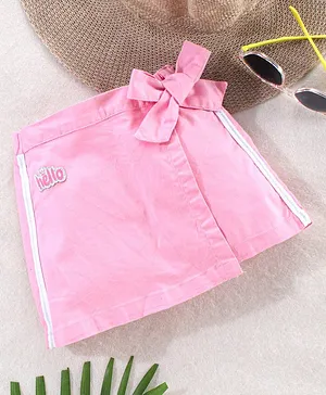 Babyhug Divider Skirt Hello Patch - Pink