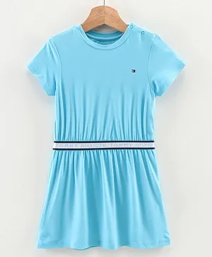 Tommy Hilfiger Half Sleeves Solid Dress - Blue