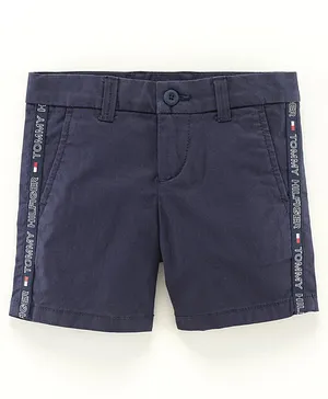 Tommy Hilfiger Mid Thigh Length Solid Color Shorts - Navy Blue