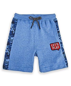Babyhug Shorts With Drawstring Let's Play Print - Blue
