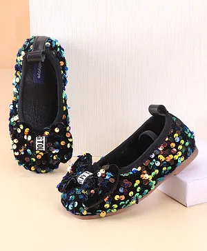 Babyoye Party Wear Belly Shoes Sequin Detailing - Navy Blue