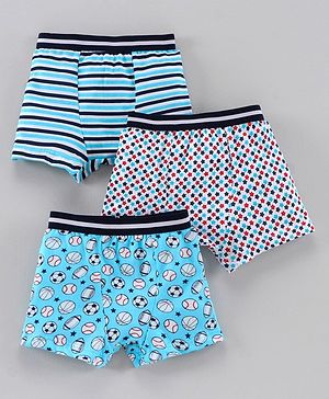 Babyhug 100% Cotton Briefs Pack of 3 - Blue