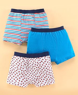 Babyhug 100% Cotton Briefs Pack of 3 - Blue & Grey