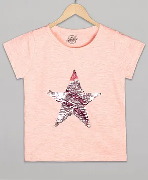The Sandbox Clothing Co Short Sleeves Star Sequined Tee - Pink