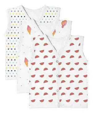 Mom's Home Organic Cotton Vests Pack of 3 - White