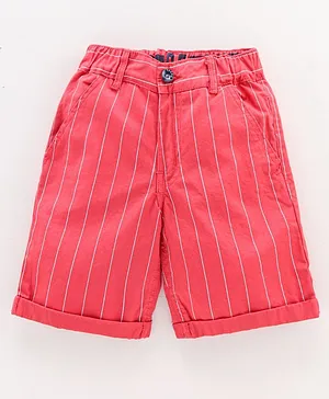 Spark Striped Mid Thigh Shorts - Pink
