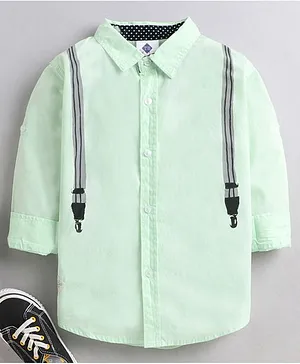 TONYBOY Suspender Print Full Sleeves Shirt - Light Green