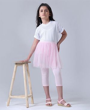 Pine Kids Capri Length Skeggings Glitter Print - Pink