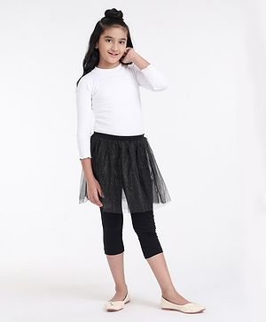 Pine Kids Capri Length Skeggings Glitter Print - Black