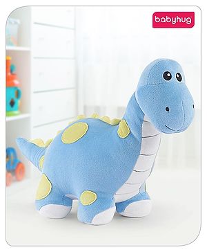 Babyhug Dinosaur Soft Toy for Kids|Huggable Plush Buddy|Boosts Imagination& Emotional Skills| Fun and Engaging Playtime Pal|BIS Certified|2 Yrs+|Height-28 cm|Blue