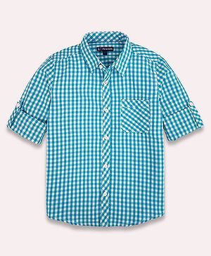Pine Kids Full Sleeves Check Shirt - Blue White