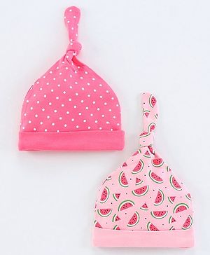 Babyhug Cap Watermelon Print Pink - Diameter 10 cm