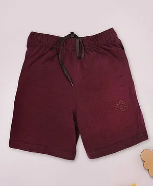 Chimprala Cotton Solid Shorts - Maroon
