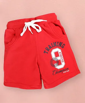 Chimprala Cotton 9 Print Shorts - Red